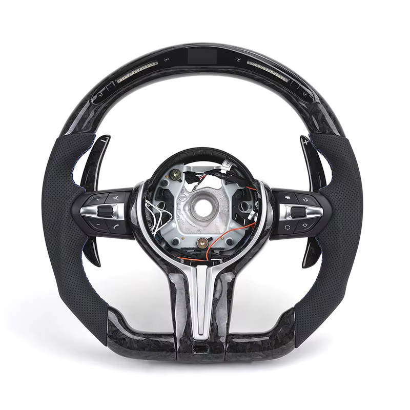 BAVORA Forged Carbon Fiber Steering Wheel with LED RPM Display (F-Series)