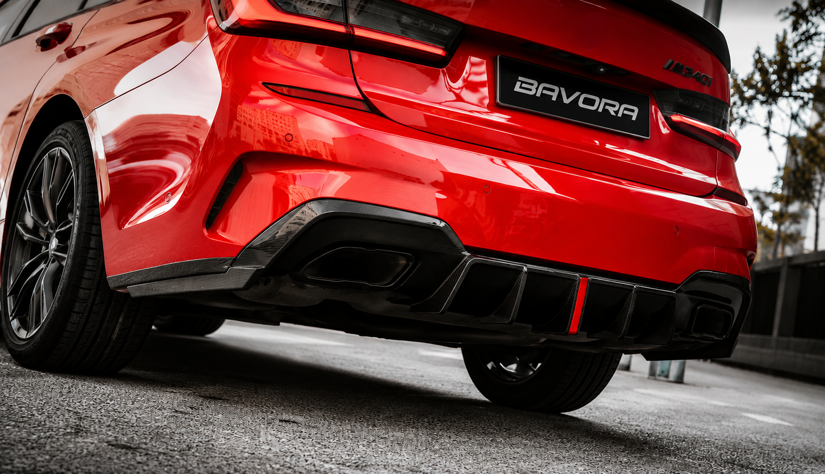 BAVORA Dry Carbon Rear Diffuser – KB Style (BMW G20 / G28 2019–2023)